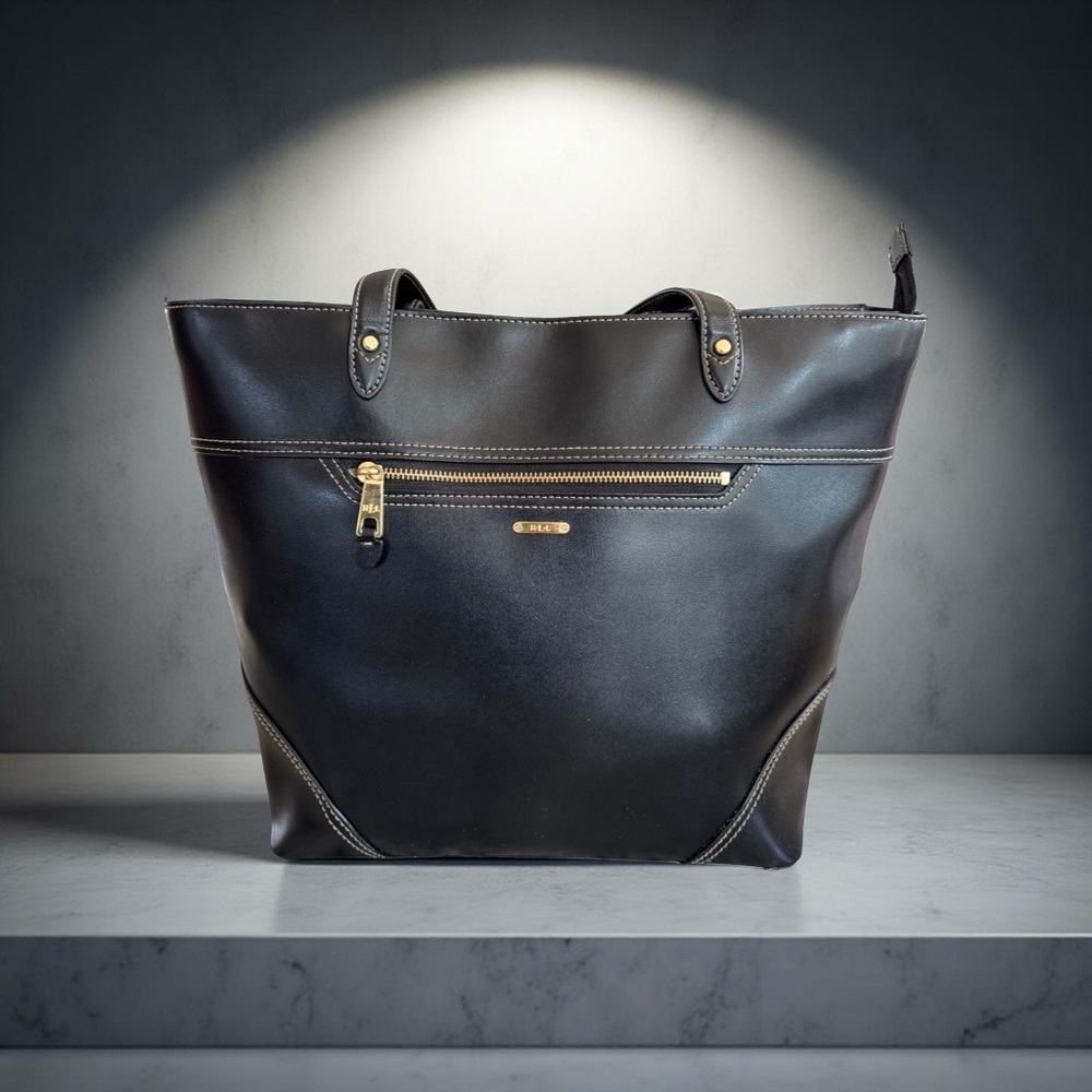 Black Leather Tote Bag